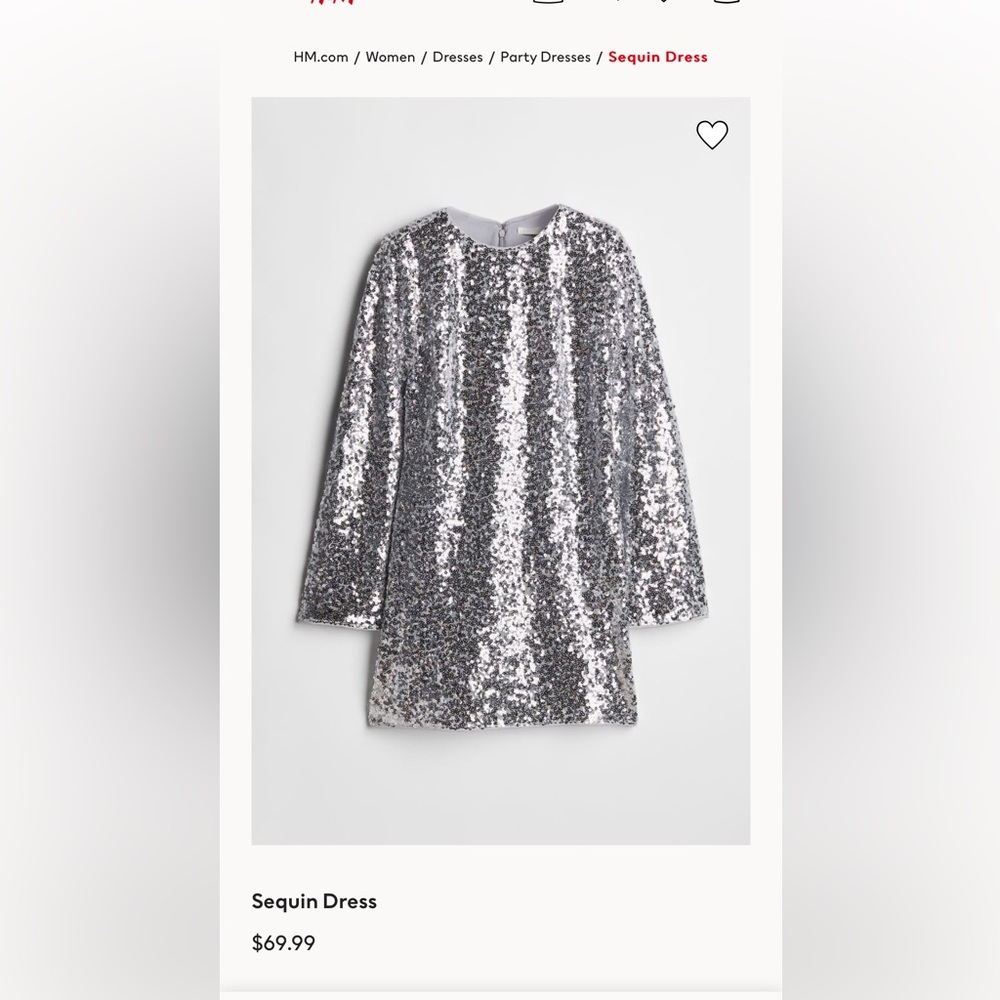 H&M silver sequin XL dress